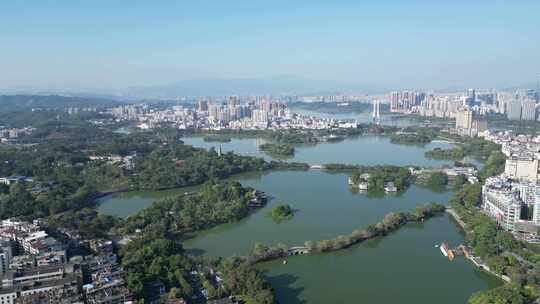 航拍广东惠州西湖景区