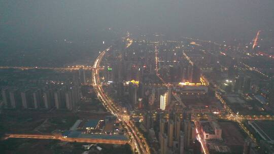 航拍衡阳杨柳大桥夜景