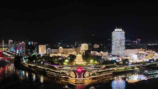 四川宜宾合江门广场夜景