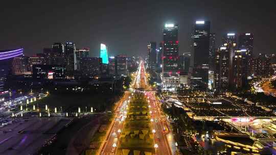 航拍成都天府新城CBD夜景