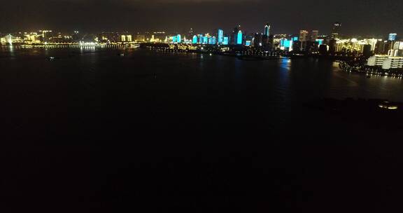 航拍海南城市夜景