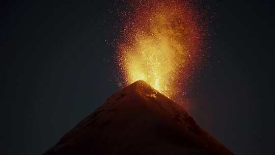 火山，喷发，熔岩，峰