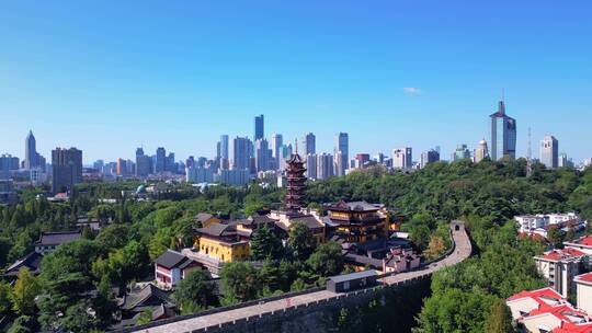 南京市古鸡鸣寺航拍风光