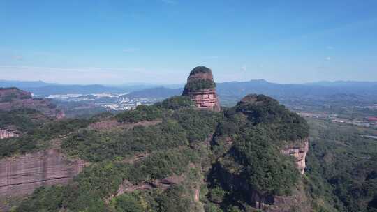 广东丹霞山5A景区丹霞地貌航拍