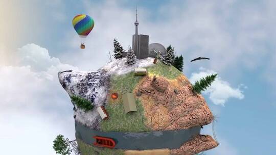 3D美洲星球动画LOGO展示AE模板