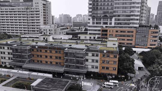 上海市第六人民医院延时航拍空镜