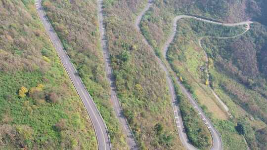 航拍 四川 山脉 盘山公路