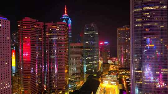 航拍 香港 维多利亚港 维港 夜景 摩天轮