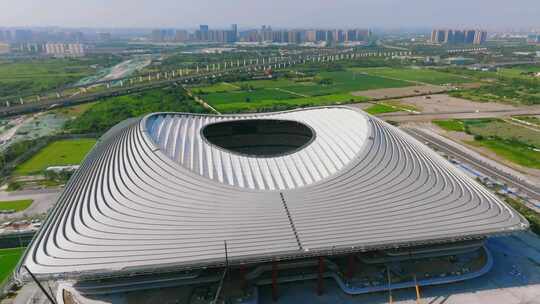 航拍西安沣东国际足球中心