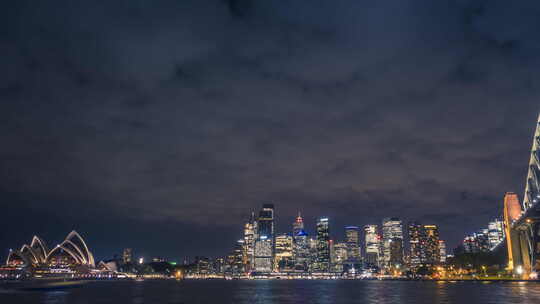 悉尼夜景延时视频素材模板下载