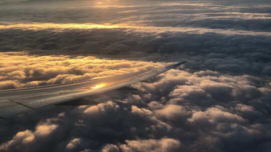 飞机云朵云景天空视频素材模板下载