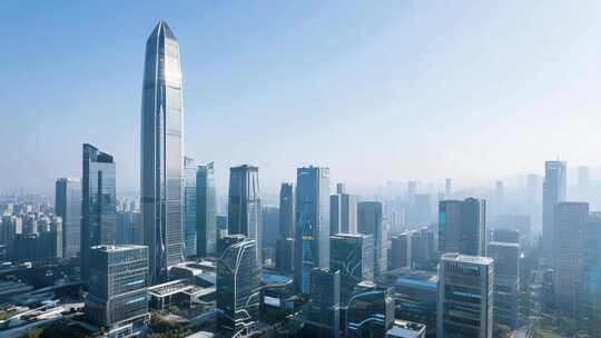 现代都市高楼建筑群景观