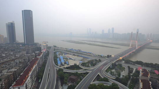南昌城市景观交通枢纽八一大桥视频素材模板下载