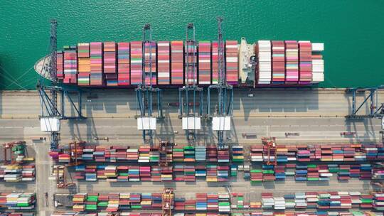 港口运输码头物流视频素材模板下载