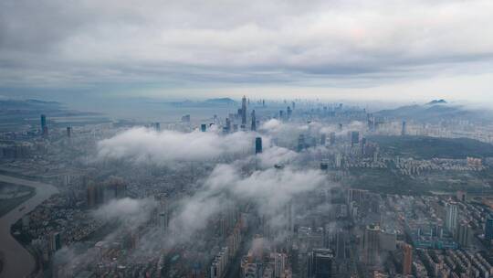 深圳城市云海航拍延时