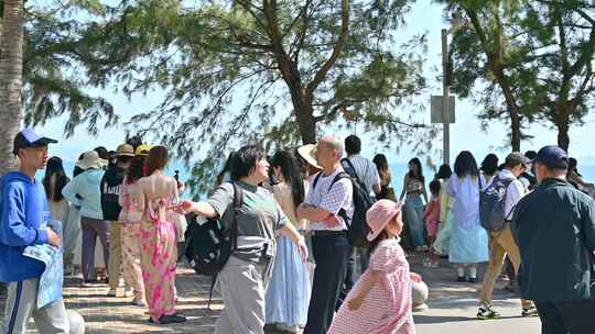 海南三亚西岛风景区游客旅游治愈唯美镜头