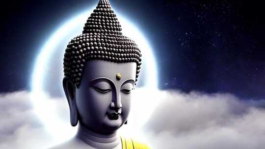 佛像特写星空背景素材