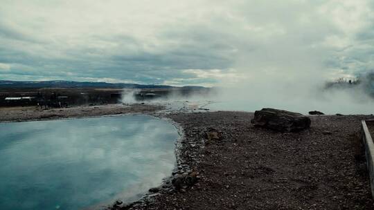 冰岛的温泉景观视频素材模板下载