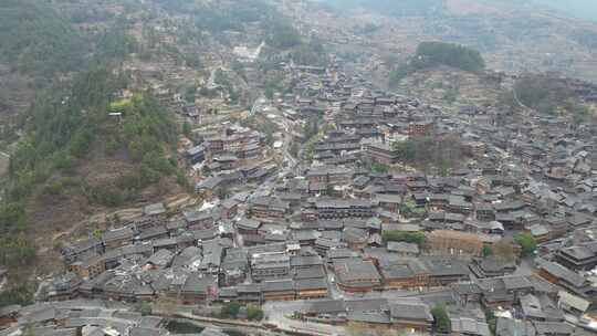 千户苗寨 少数民族建筑 山