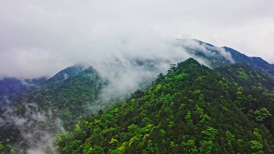 大山山脉山头云雾蒸气右环绕