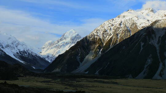 新西兰库克山国家公园景观视频素材模板下载