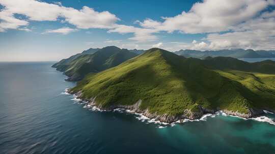 山海相依自然风光航拍