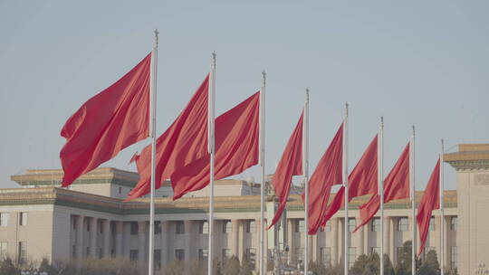 天安门红旗 北京天安门空镜