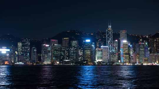 香港 夜景延时 繁华的国际化城市
