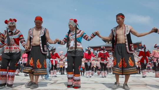 民族歌舞视频云南武定火把节彝族活动舞蹈