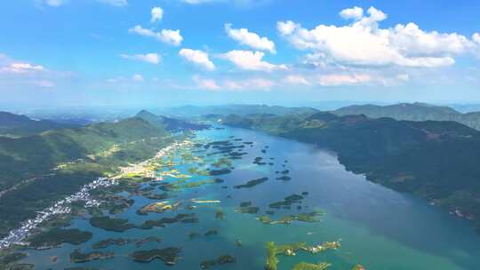 4K航拍风景 岛屿自然风光仙岛湖