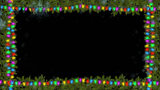 圣诞灯架边框背景视频素材模板下载