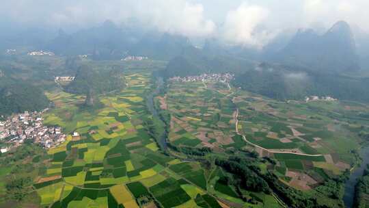 桂林山水阳朔风光中国航拍