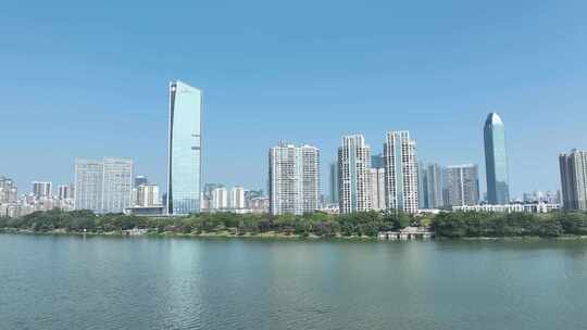 惠州城市风光航拍东江惠城区江北经济中心视频素材模板下载