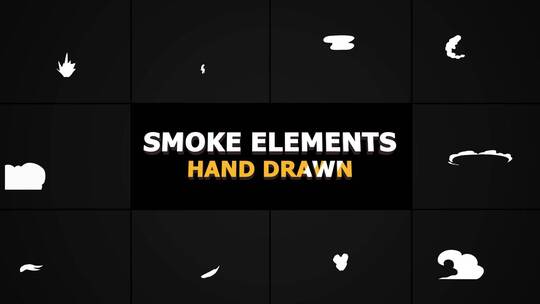 有趣动态卡通烟雾动画展示片场AE模板