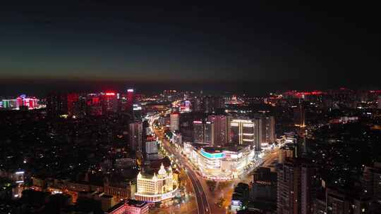 航拍四川泸州夜景泸州城市建设