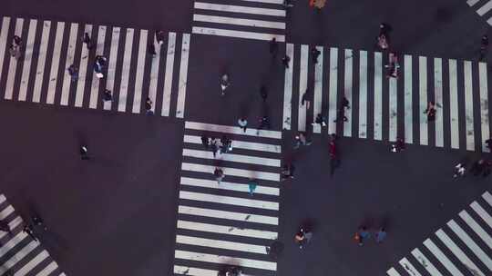 城市斑马线街口人流合集