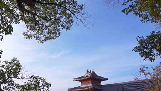 杭州湘湖先照寺寺庙建筑风景