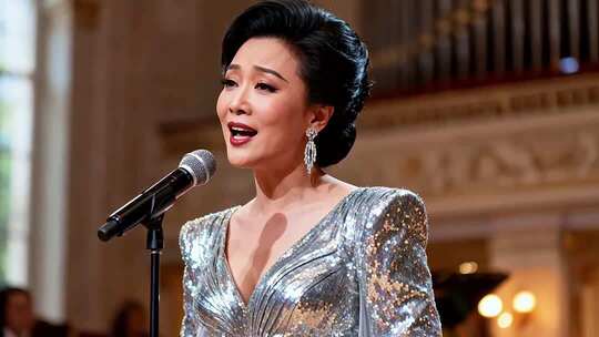 女高音歌唱家舞台演唱