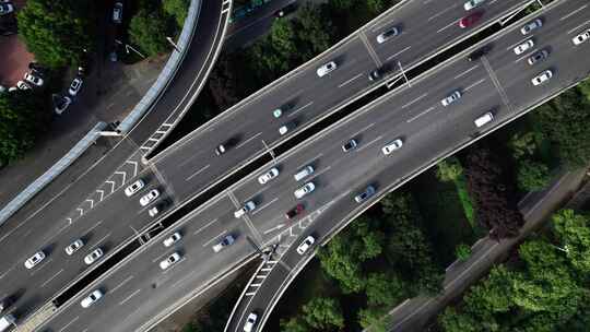 天津城市立交桥道路交通地铁轨道航拍