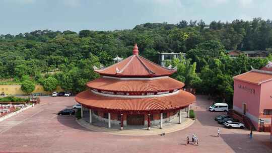 福建泉州少林寺演武厅航拍