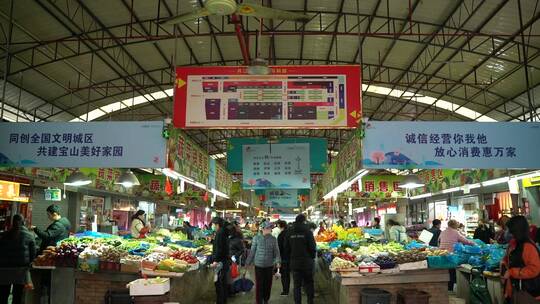 上海菜市场视频素材模板下载