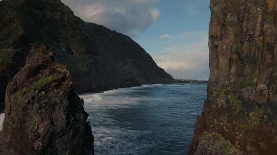 马德拉，大西洋，岩石形成，海浪