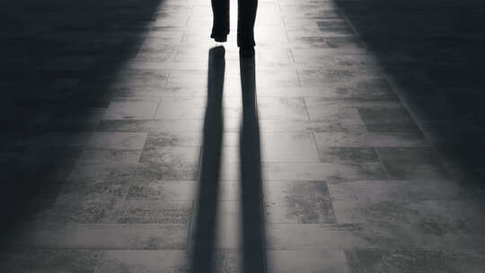 大门打开 开门建筑 光影脚步 光影逆光前行