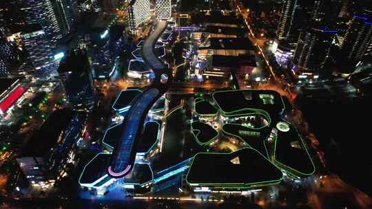 合集苏州会展中心时代广场夜景航拍