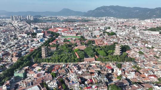 泉州开元寺航拍鲤城区大景泉州东西塔风景