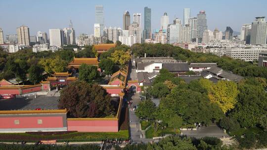 航拍南京朝天宫景区南京市博物馆