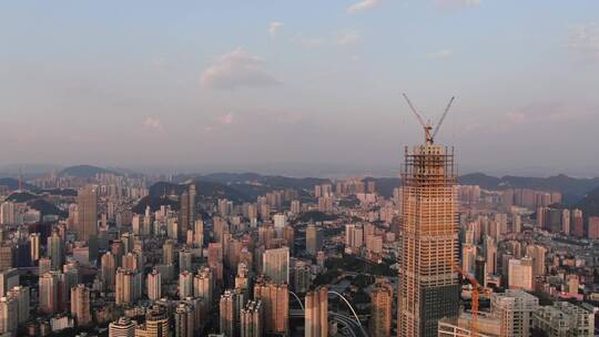 航拍贵阳南明区城市建设