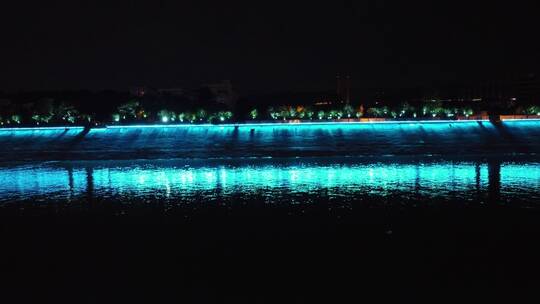 航拍武汉城市特色夜景