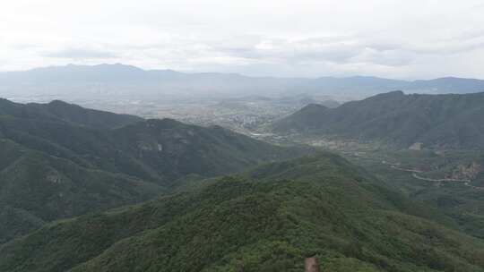 航拍山顶绿植视频素材模板下载