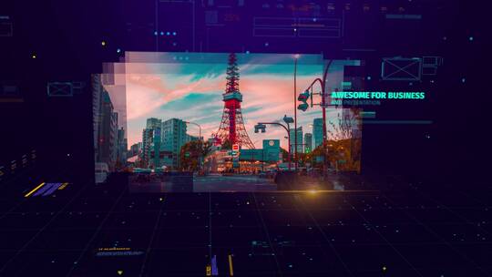 IT数字HUD界面科幻技术商务演示AE模板